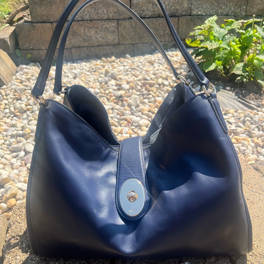 Coach Navy Blue Hobo Bag